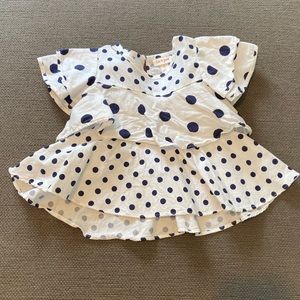 Cat & Jack navy polka dot kids top, size 3T.